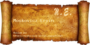 Moskovicz Ervin névjegykártya